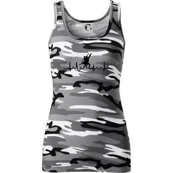 Dámské tričko EKG tanec - tančící dvojice - Dámské Maskáčové tílko - 2XL ( Šedý maskáč )