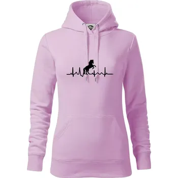 Dámská mikina Ekg kůň ikona - Mikina dámská Cape s kapucí - S ( Orchid )