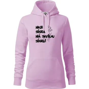Dámská mikina Moje ségra má skvělou ségru - Mikina dámská Cape s kapucí - S ( Orchid )