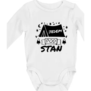 Kojenecký body Jedem pod stan - Body kojenecké s dlouhým rukávem - Dlouhý r. do 3 měs ( Bílá )