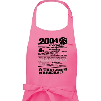 Kuchyňská zástěra 2004 v kostce - Dámská zástěra na vaření - Univerzální velikost ( Růžová )