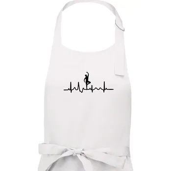 Kuchyňská zástěra EKG tanečník muž - Dámská zástěra na vaření - Univerzální velikost ( Bílá )