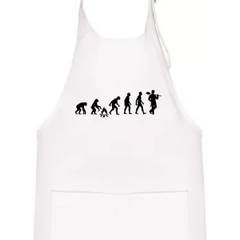 Kuchyňská zástěra Evoluce kominík v klobouku - Dětská zástěra na vaření - Univerzální velikost ( Bílá )