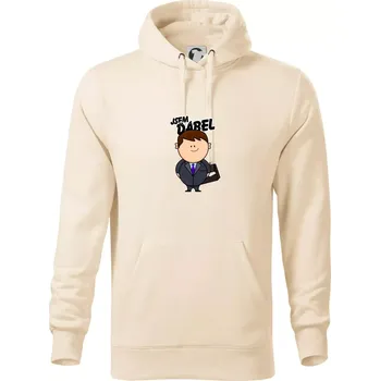 Pánská mikina Jsem ďábel obchoďák - Mikina pánská Cape s kapucí - 5XL ( Mandlová )