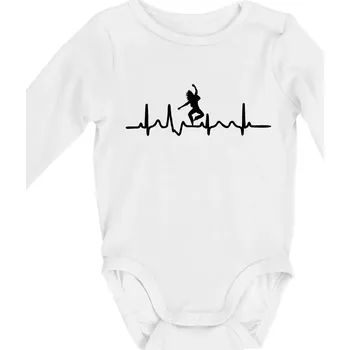 Kojenecký body Ekg tanec - vlasy - Body kojenecké s dlouhým rukávem - Dlouhý r. do 3 měs ( Bílá )