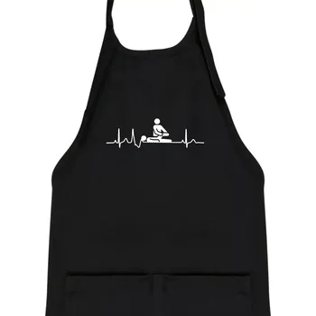 Kuchyňská zástěra EKG fyzioterapie - Dětská zástěra na vaření - Univerzální velikost ( Černá )