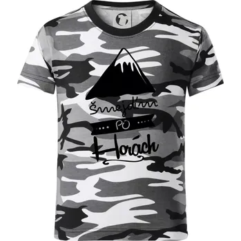 Chlapecké tričko Šmejdím po horách - Dětské maskáčové triko - 122 cm/6 let ( Šedý maskáč )