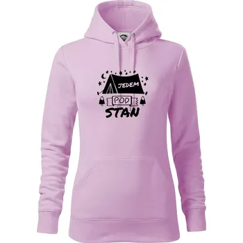 Dámská mikina Jedem pod stan - Mikina dámská Cape s kapucí - S ( Orchid )