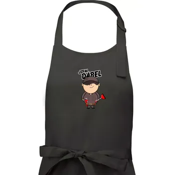 Kuchyňská zástěra Jsem ďábel instalatér - Pánská zástěra na vaření - Univerzální velikost ( Dřevěné uhlí )