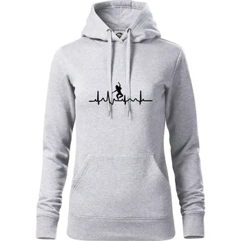Dámská mikina Ekg tanec - vlasy - Mikina dámská Cape s kapucí - XL ( Světlešedý Melír )