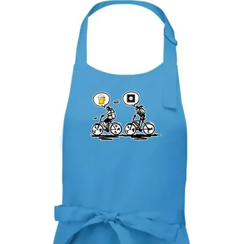 Kuchyňská zástěra Cyklistika na co myslím - Pánská zástěra na vaření - Univerzální velikost ( Světlý tyrkys )