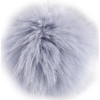 Stuha Kožešinová bambule s poutkem Ø11 cm Varianta: 9 modrá ledová, Balení: 1 ks