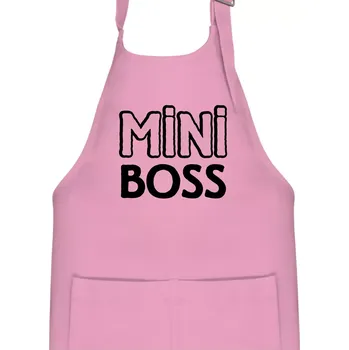 Kuchyňská zástěra Big boss mini boss - Dětská zástěra na vaření - Univerzální velikost ( Růžová )