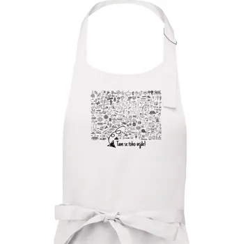 Kuchyňská zástěra Tam se toho vejde! - Dámská zástěra na vaření - Univerzální velikost ( Bílá )