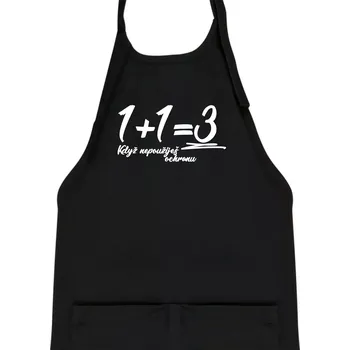 Kuchyňská zástěra 1+1=3 když nepoužiješ ochranu - Dětská zástěra na vaření - Univerzální velikost ( Černá )