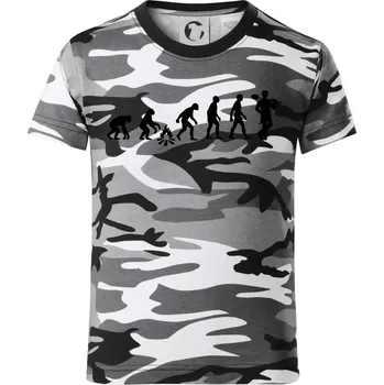 Chlapecké oblečení Evoluce kominík v klobouku - Dětské maskáčové triko - 146 cm/10 let ( Šedý maskáč )