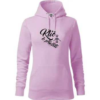 Dámská mikina Vývrtka mechanická - Klíč k přežití - Mikina dámská Cape s kapucí - XS ( Orchid )