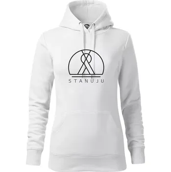 Dámská mikina Ikona - stanuju - Mikina dámská Cape s kapucí - S ( Bílá )
