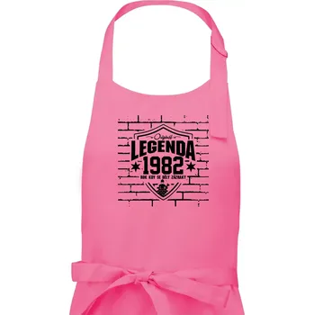 Kuchyňská zástěra Zedník - legenda - 1982 - Pánská zástěra na vaření - Univerzální velikost ( Růžová )