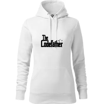 Dámská mikina The codefather - Mikina dámská Cape s kapucí - S ( Bílá )