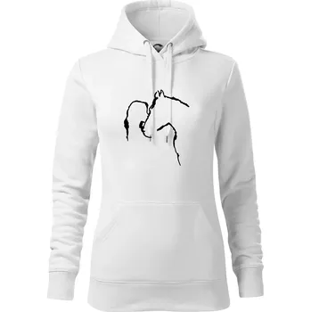 Dámská mikina Kůň a já silueta - Mikina dámská Cape s kapucí - XL ( Bílá )