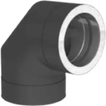 Komín Koleno 87° DWETN64 Black, tl. 0,5 mm, prům. 180 mm