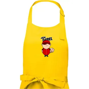 Kuchyňská zástěra Jsem ďábel doručovatel červený - Pánská zástěra na vaření - Univerzální velikost ( Žlutá )