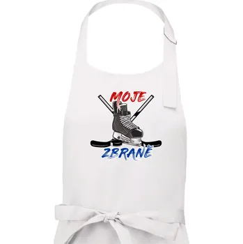 Kuchyňská zástěra Moje zbraně - hokej - Pánská zástěra na vaření - Univerzální velikost ( Bílá )