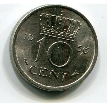 NIZOZEMÍ. 10 cents 1956. KM-182