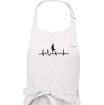 Kuchyňská zástěra EKG tanečník muž - Pánská zástěra na vaření - Univerzální velikost ( Bílá )