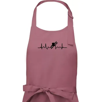 Kuchyňská zástěra EKG kominík - Pánská zástěra na vaření - Univerzální velikost ( Starorůžová )