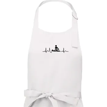 Kuchyňská zástěra EKG fyzioterapie - Dámská zástěra na vaření - Univerzální velikost ( Bílá )