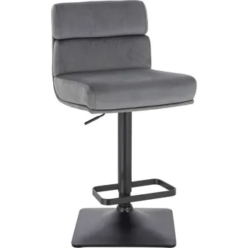 Barová židle Barová židle Erfjord velur základna černá - šedá