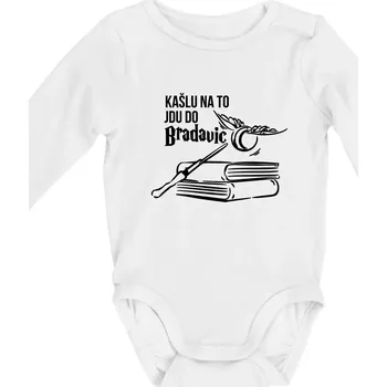 Kašlu na to, jdu do Bradavic - Body kojenecké s dlouhým rukávem - Dlouhý r. do 3 měs ( Bílá )