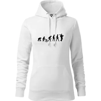 Dámská mikina Evoluce kominík v klobouku - Mikina dámská Cape s kapucí - 2XL ( Bílá )