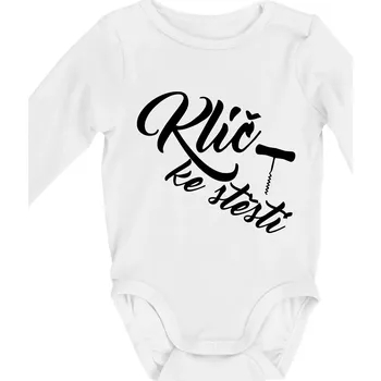 Klíč ke štěstí vývrtka jednoduchá - Body kojenecké s dlouhým rukávem - Dlouhý r. do 3 měs ( Bílá )