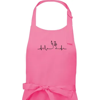 Kuchyňská zástěra Jelen EKG - Pánská zástěra na vaření - Univerzální velikost ( Růžová )