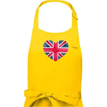 Kuchyňská zástěra Britské srdce malované - Dámská zástěra na vaření - Univerzální velikost ( Žlutá )