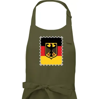 Kuchyňská zástěra Německá známka - vlajka - Dámská zástěra na vaření - Univerzální velikost ( Khaki )