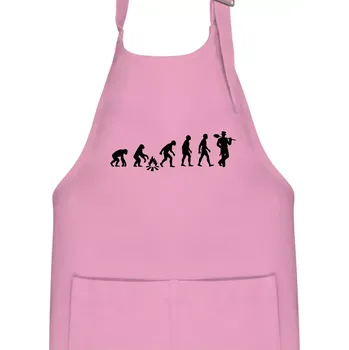 Kuchyňská zástěra Evoluce kominík v klobouku - Dětská zástěra na vaření - Univerzální velikost ( Růžová )
