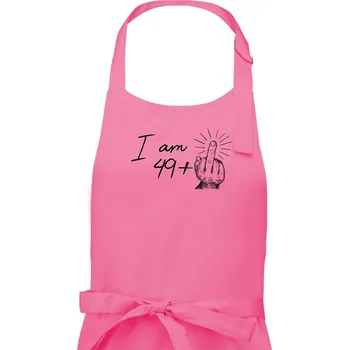 Kuchyňská zástěra I am fuck off 50 - Pánská zástěra na vaření - Univerzální velikost ( Růžová )