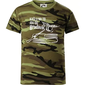 Kašlu na to, jdu do Bradavic - Dětské maskáčové triko - 134 cm/8 let ( Zelený maskáč )