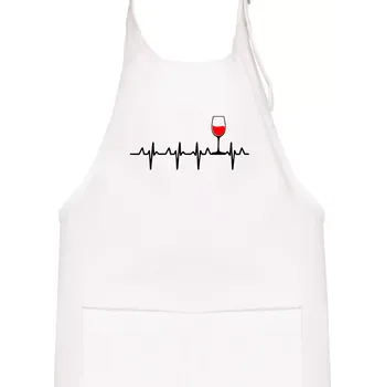 Kuchyňská zástěra Víno ekg - Dětská zástěra na vaření - Univerzální velikost ( Bílá )