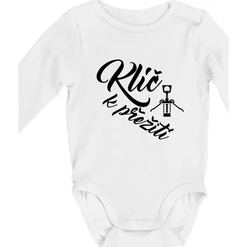 Vývrtka mechanická - Klíč k přežití - Body kojenecké s dlouhým rukávem - Dlouhý r. do 3 měs ( Bílá )