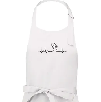 Kuchyňská zástěra Jelen EKG - Dámská zástěra na vaření - Univerzální velikost ( Bílá )