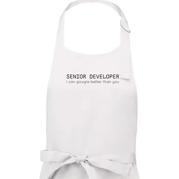 Kuchyňská zástěra Senior developer google better than you - Dámská zástěra na vaření - Univerzální velikost ( Bílá )