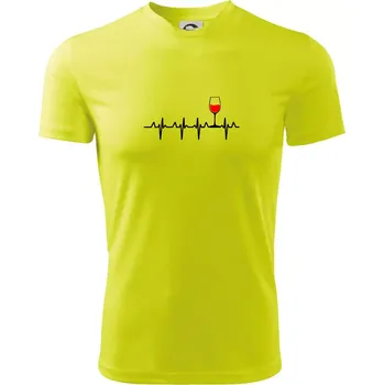 Pánské tričko Víno ekg - Pánské triko Fantasy sportovní (dresovina) - 2XL ( Neonově žlutá )