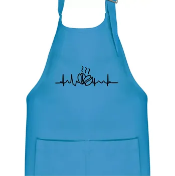 Kuchyňská zástěra EKG zrna kávy - Dětská zástěra na vaření - Univerzální velikost ( Světlý tyrkys )