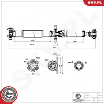 Hřídel nápravy Hnací hřídel ESEN SKV 76SKV090