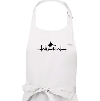 Kuchyňská zástěra EKG tanec - na rukou - Pánská zástěra na vaření - Univerzální velikost ( Bílá )